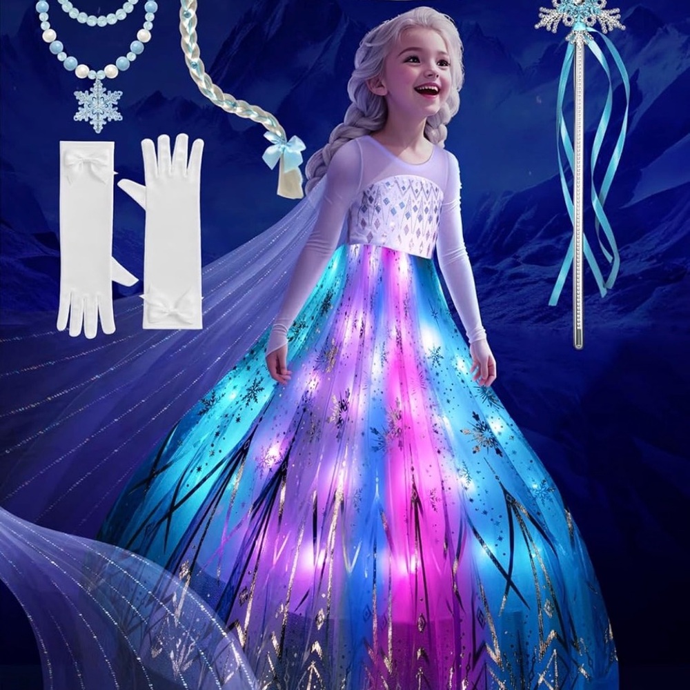 Magical Blue and Pink Princess Elsa Costume